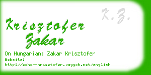 krisztofer zakar business card